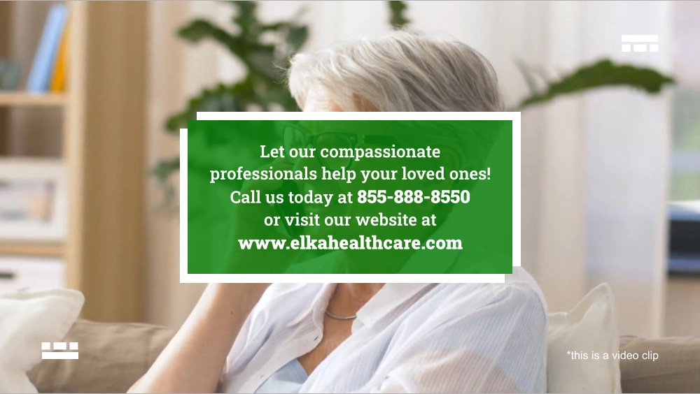 Let our compassionate professionals help your loved ones! Call us today at 855-888-8550 or visit our website at www.elkahealthcare.com *this is a video clip